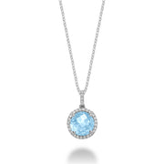 SKY BLUE TOPAZ& DIAM PENDANT - PEND. EN DIA&TOPAZE