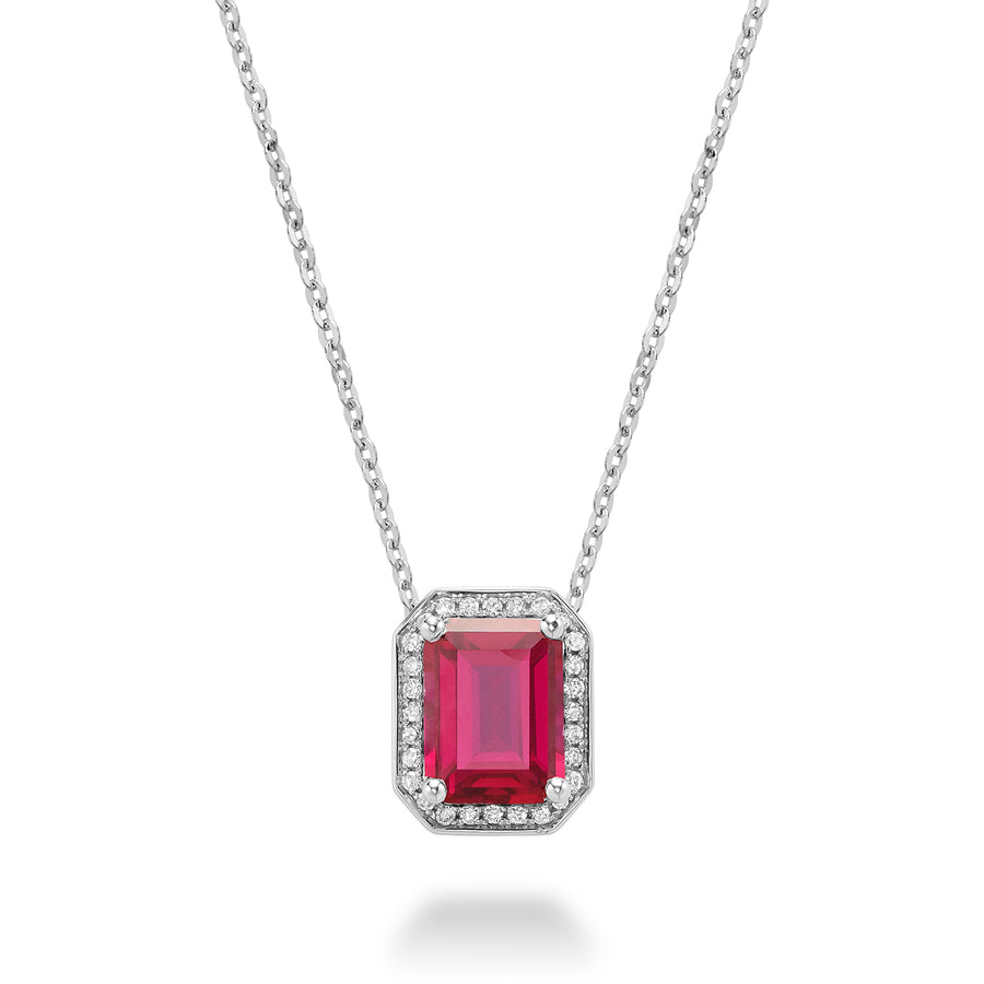 CREATED RUBY & DIAMOND PENDANT