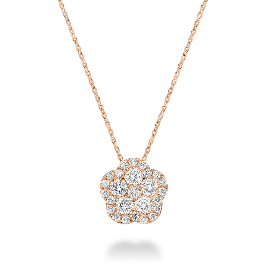 Hollow Flower Diamond Pendant