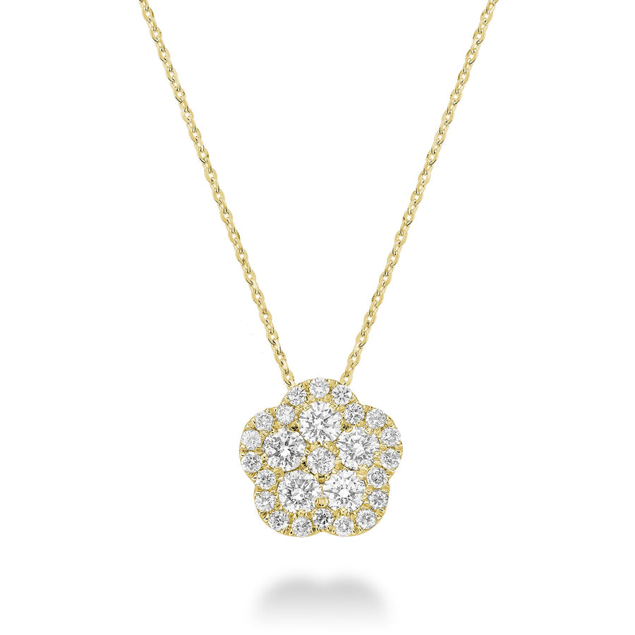 Hollow Flower Diamond Pendant