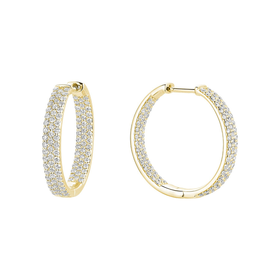 Pave Diamond Hoop Earrings