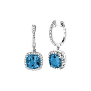 LONDON BLUE TOPAZ & DIAMOND EARRINGS