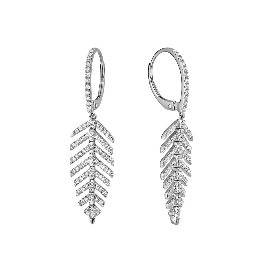 Leaf Diamond Dangle Earrings