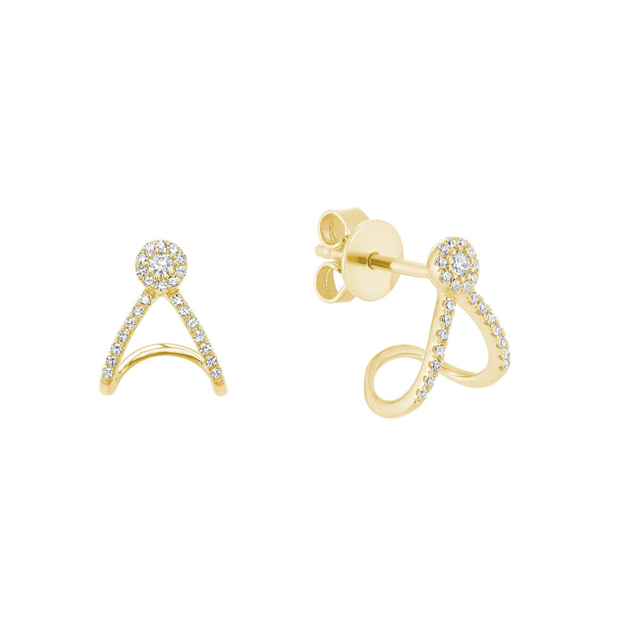 Warp Diamond Stud Earrings