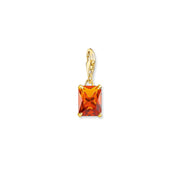 Pendentif Charm grande pierre orange