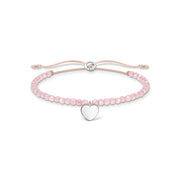 Bracelet rose perles cœur