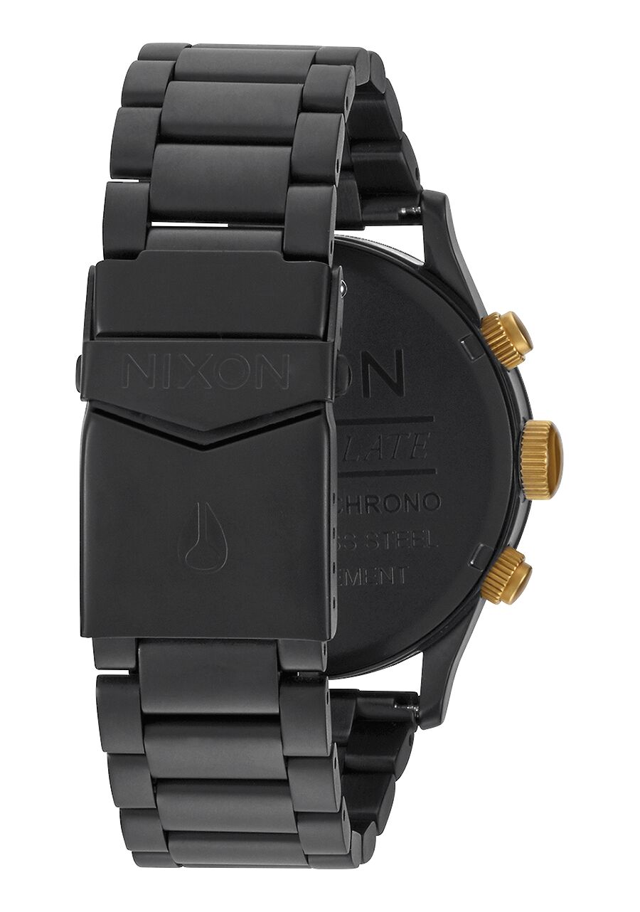 NIXON Sentry Chrono Noir Mat et Or 42mm