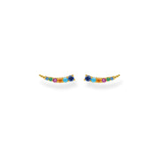 Boucles d'oreilles grimpante pierres multicolores