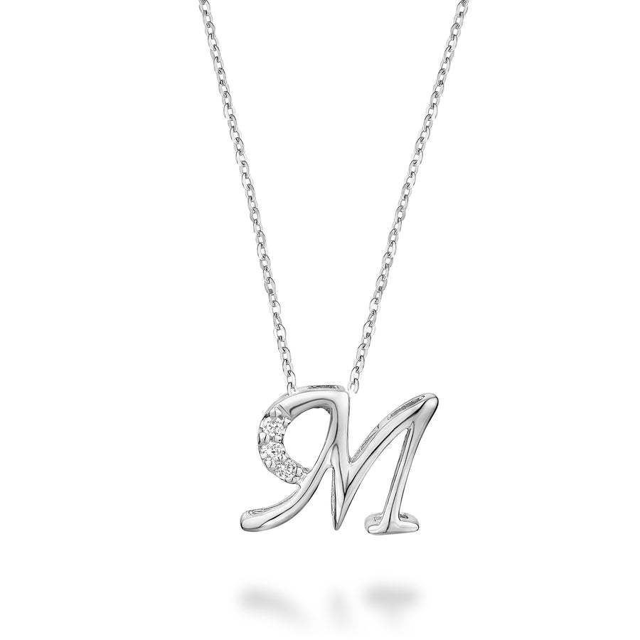 DIAMOND MINI INITIAL PENDANT W/CHAIN