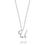 DIAMOND MINI INITIAL PENDANT W/CHAIN