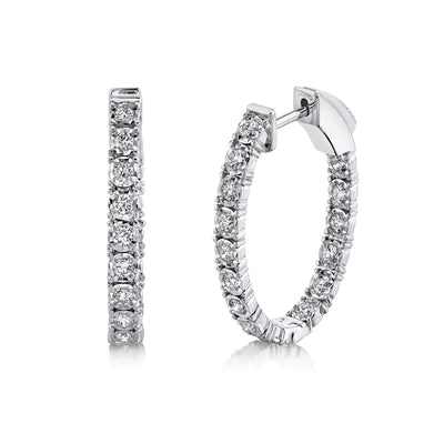 BOUCLE D'OREILLE OVALE DIAMANT 0.90CT 14KW