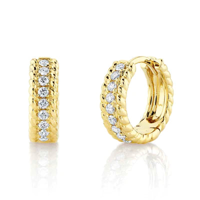 BOUCLE D'OREILLE HUGGIE DIAMANT 0.18CT 14KW