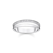 Bague double pierres blanches argent