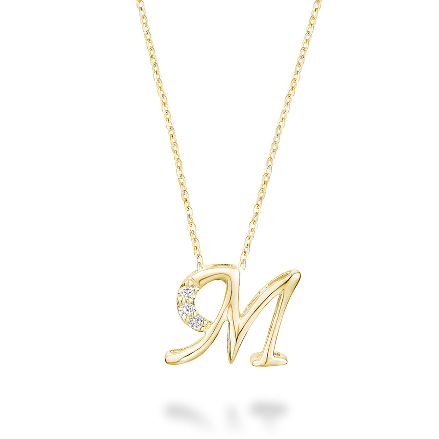 DIAMOND MINI INITIAL PENDANT W/CHAIN